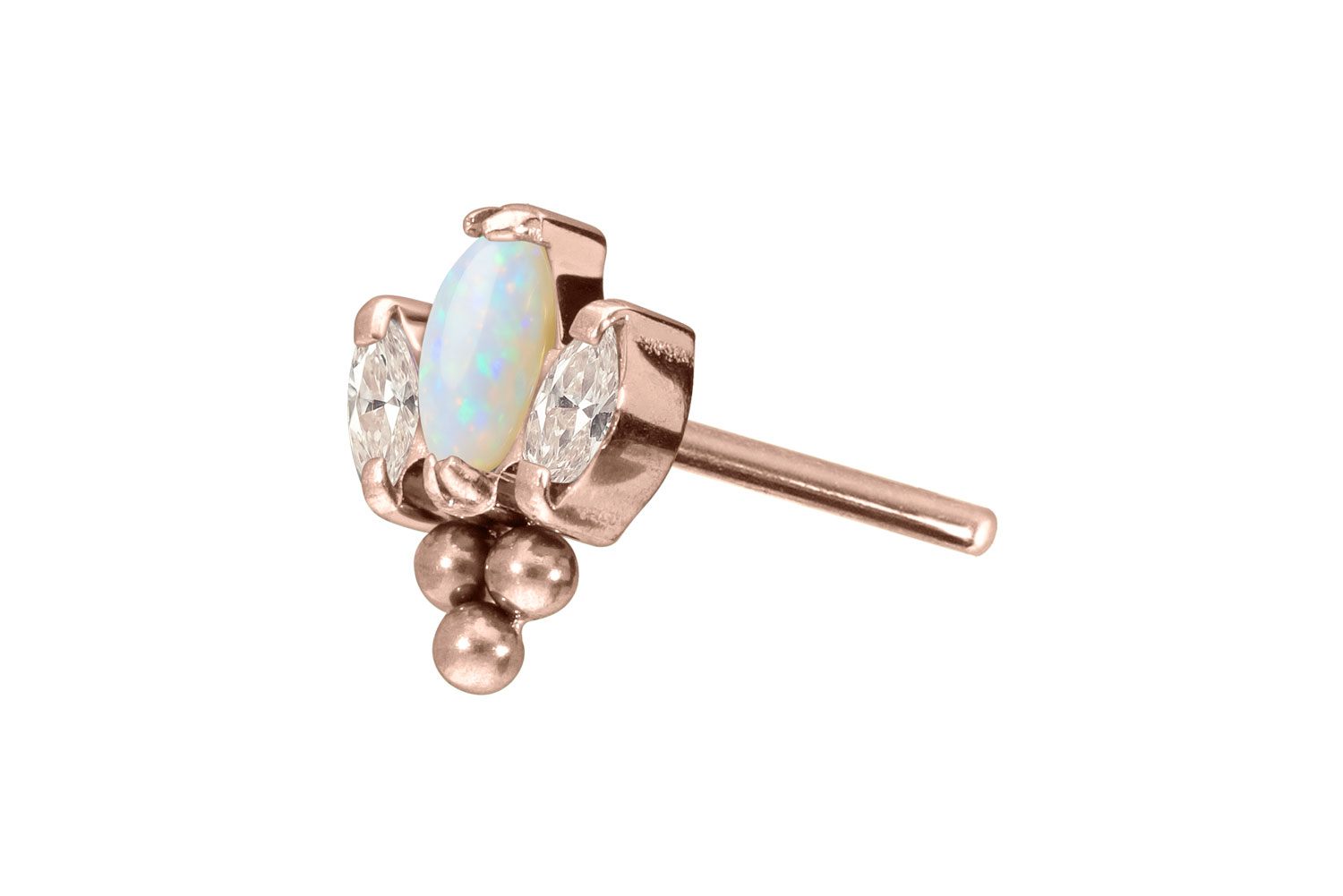 Titan Aufsatz mit Push Pin LOTUSBLÜTE + 3 KUGELN von Piercingline